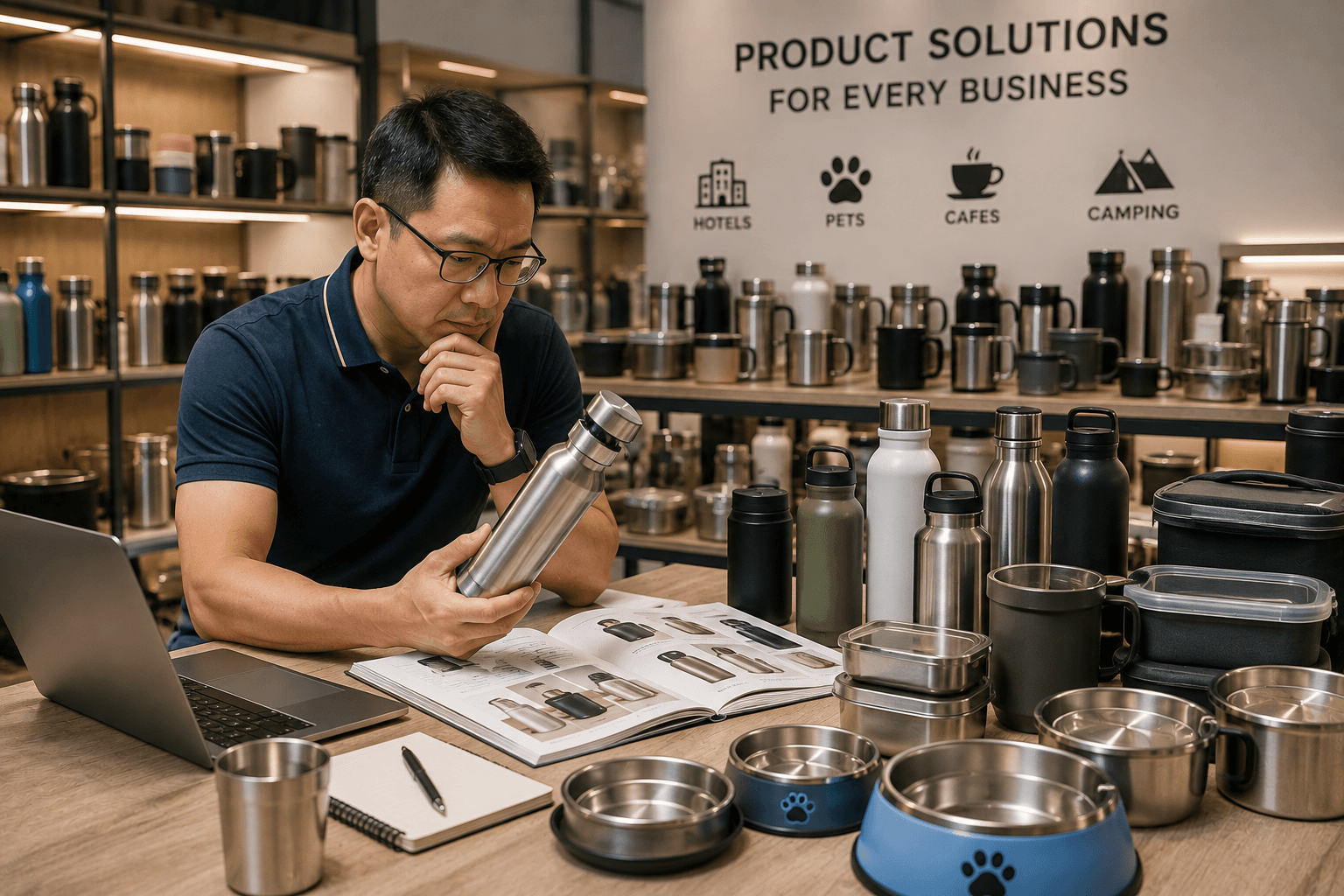 A range of sourced products across several materials and categories